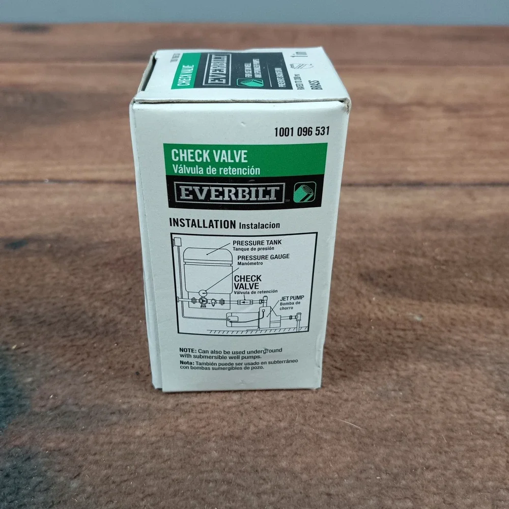 EVERBILT 1 Inch Brass Check Valve for Well and Sprinkler Pumps Rated to 200 PSI